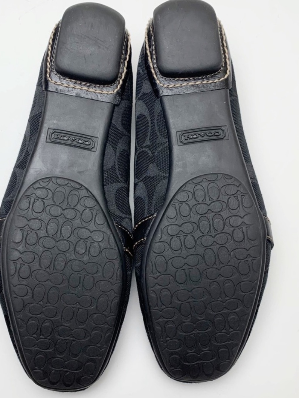 Coach Suzie Black Signature Canvas Loafers with Gold Buckle Size 10 M - Picture 5 of 9